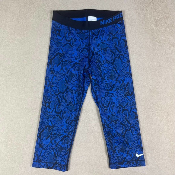 Nike Pro Dry Fit Womans M Athletic‎ Capri Pants Leggings Mid Rise Stretch - Picture 1 of 12